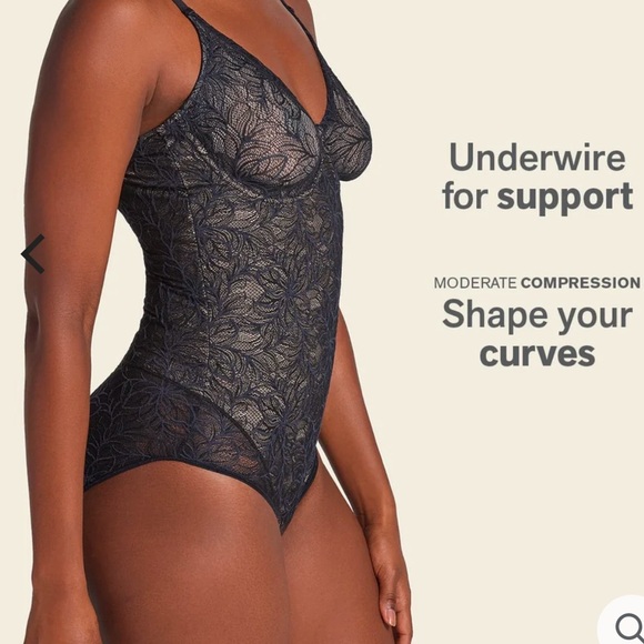 🆕Leonisa Lace Contour Shaping Lace Bodysuit with Underwire Fabric Cups Size S - Picture 6 of 14